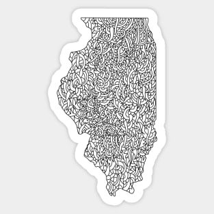 Illinois Map Design Sticker